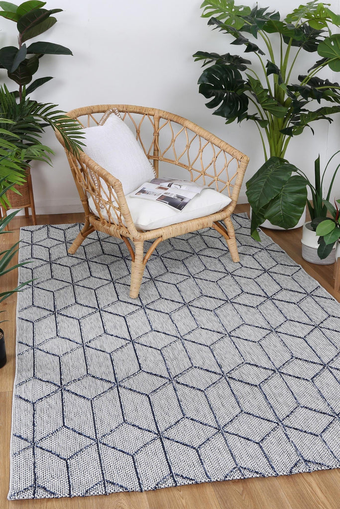 Vinaka Greenslade Charcoal Geometric Flatweave Rug Indoor OutdoorVANU12003Rugtastic