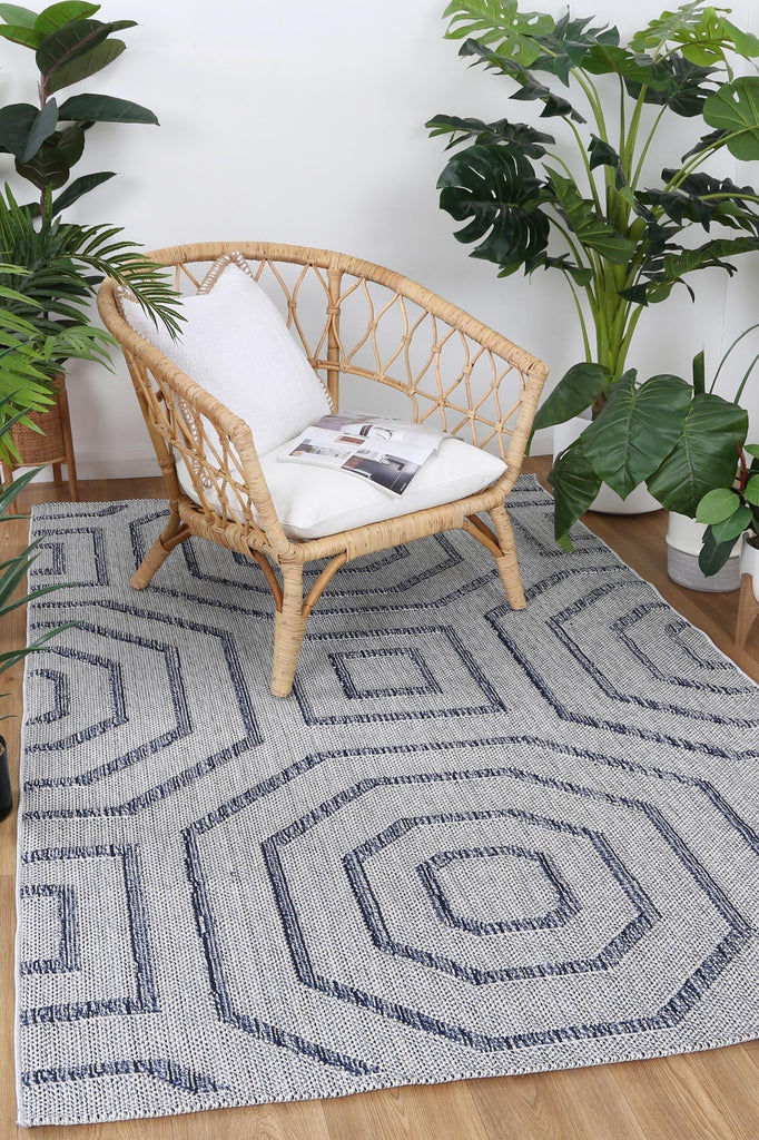 Vinaka Hale Charcoal Geometric Flatweave Rug Indoor OutdoorVANU12018Rugtastic