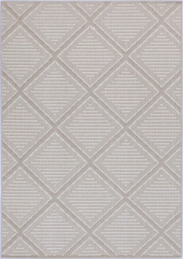 Vinaka Kenilorea Beige Geometric Flatweave Rug Indoor OutdoorVANU12006Rugtastic