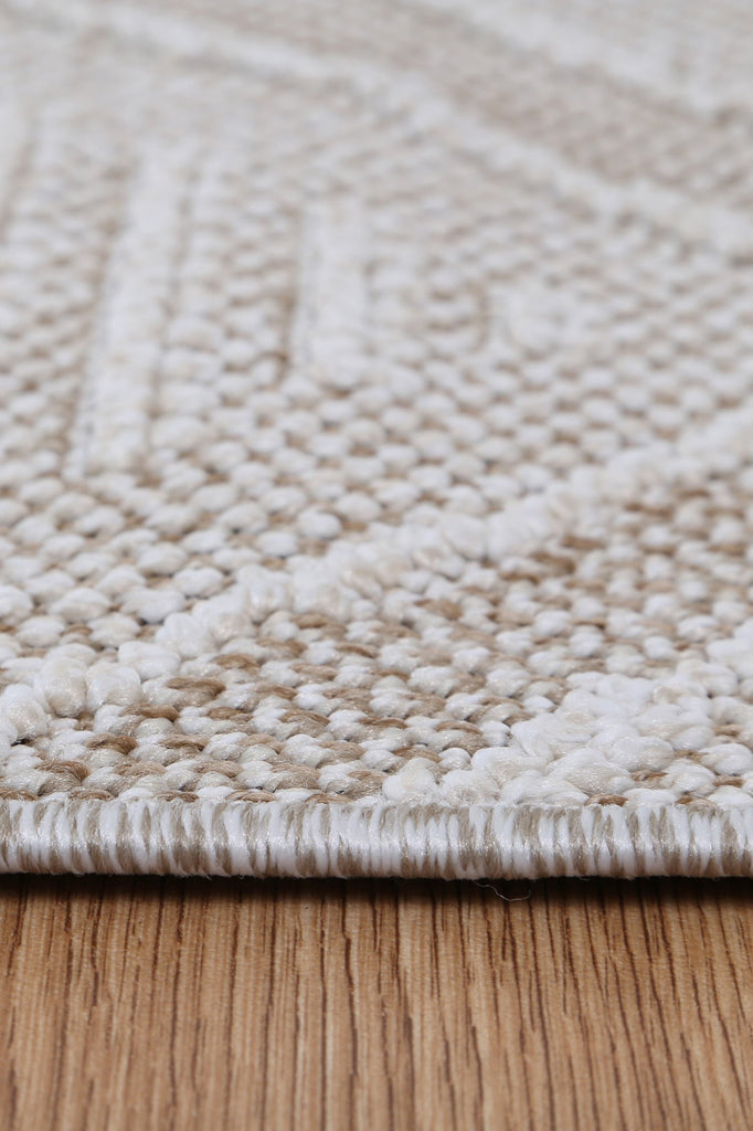 Vinaka Kenilorea Beige Geometric Flatweave Rug Indoor OutdoorVANU12006Rugtastic