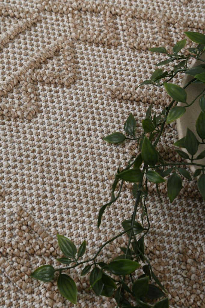 Vinaka Kilifa Beige Tribal Flatweave Rug Indoor OutdoorVANU12015Rugtastic