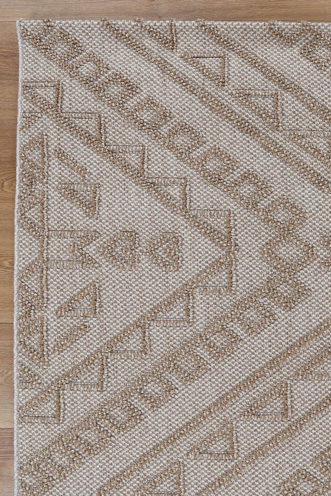 Vinaka Kilifa Beige Tribal Flatweave Rug Indoor OutdoorVANU12015Rugtastic