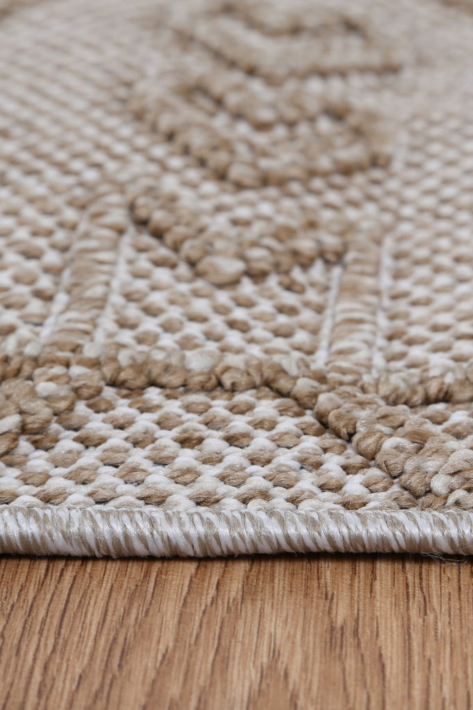 Vinaka Kilifa Beige Tribal Flatweave Rug Indoor OutdoorVANU12015Rugtastic