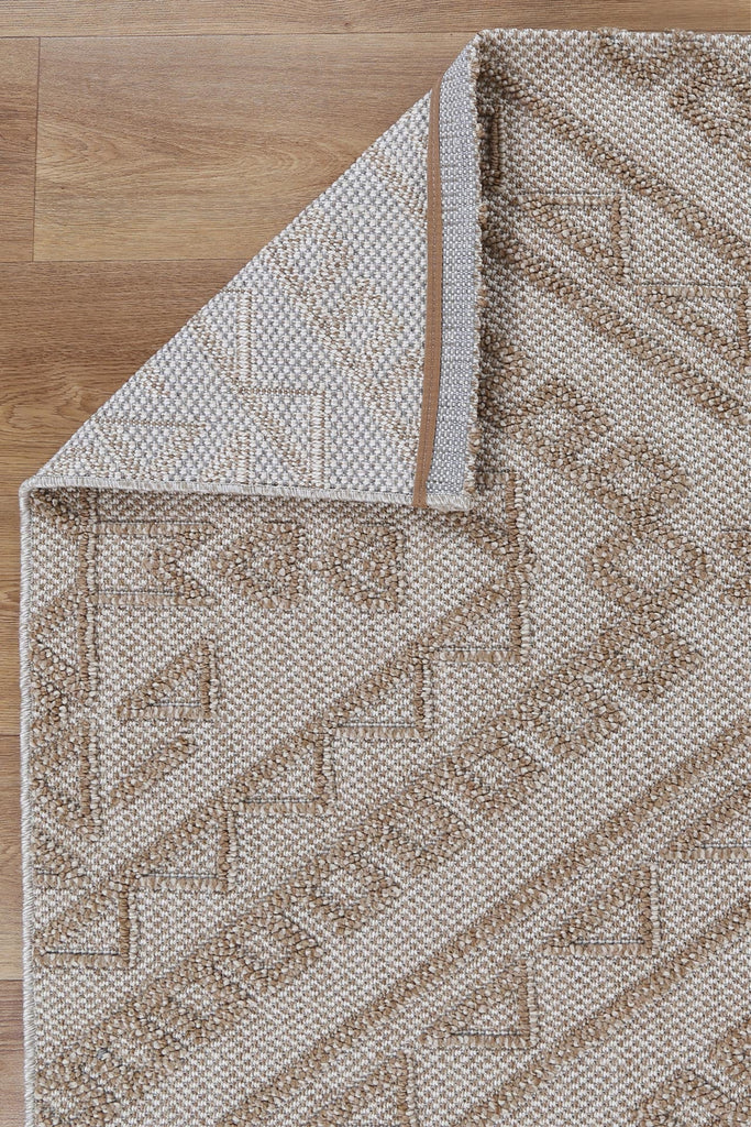 Vinaka Kilifa Beige Tribal Flatweave Rug Indoor OutdoorVANU12015Rugtastic