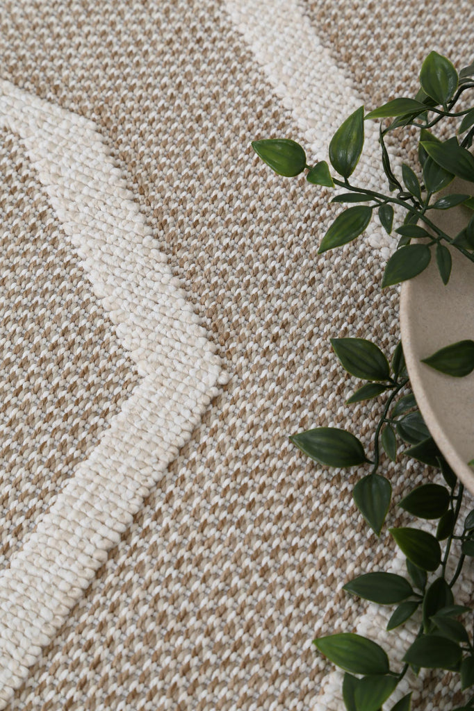 Vinaka Lui Beige Geometric Flatweave Rug Indoor OutdoorVANU12019Rugtastic