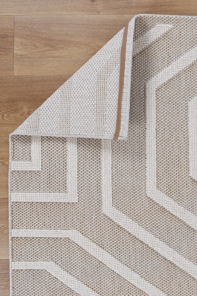 Vinaka Lui Beige Geometric Flatweave Rug Indoor OutdoorVANU12019Rugtastic