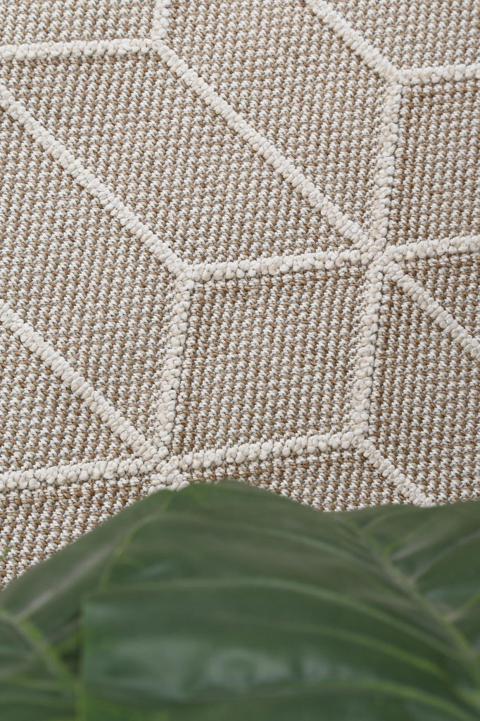 Vinaka Maemae Beige Geometric Flatweave Rug Indoor OutdoorVANU12004Rugtastic