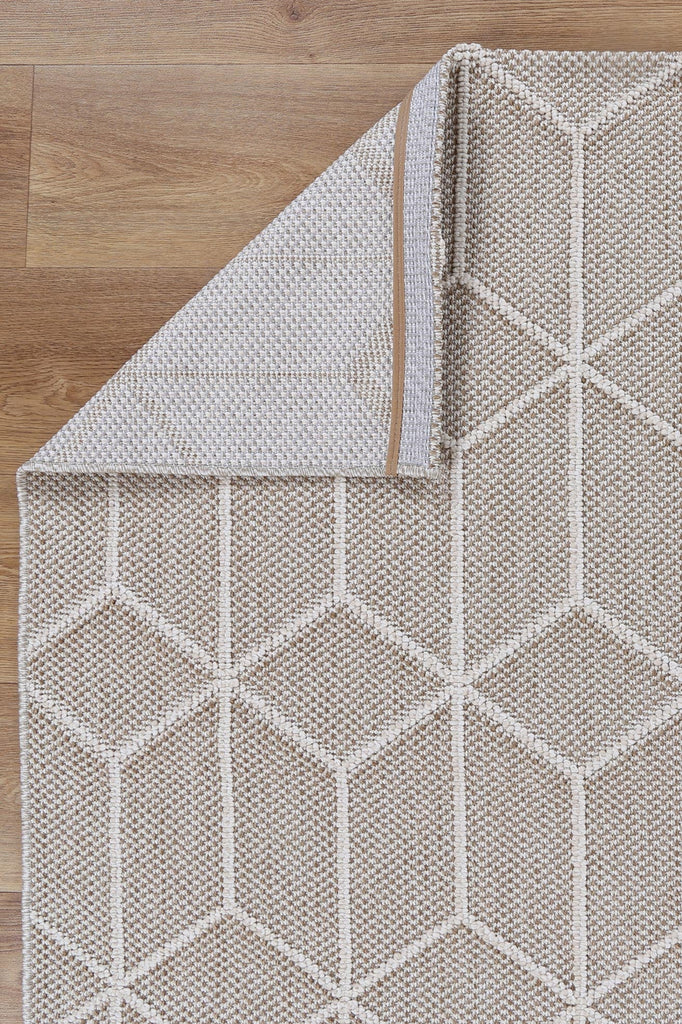 Vinaka Maemae Beige Geometric Flatweave Rug Indoor OutdoorVANU12004Rugtastic