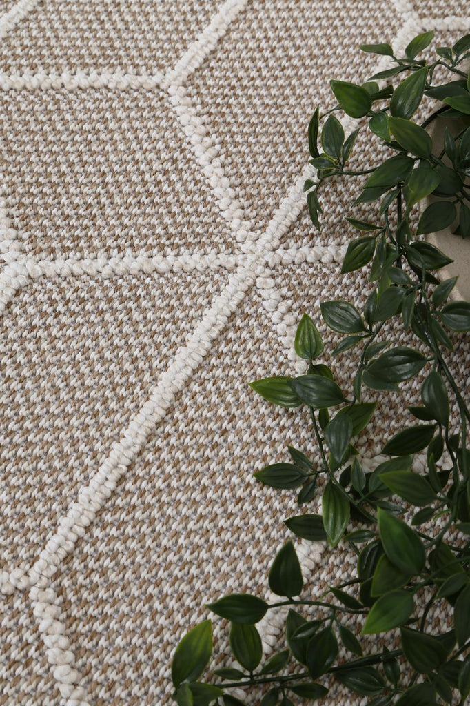 Vinaka Maemae Beige Geometric Flatweave Rug Indoor OutdoorVANU12004Rugtastic