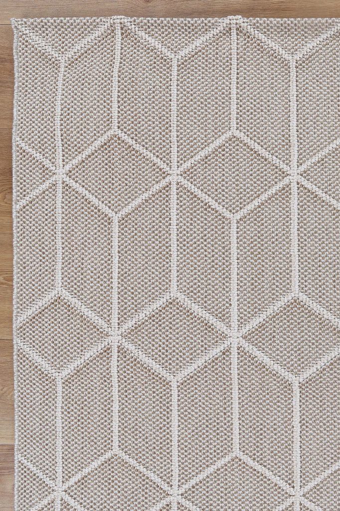 Vinaka Maemae Beige Geometric Flatweave Rug Indoor OutdoorVANU12004Rugtastic