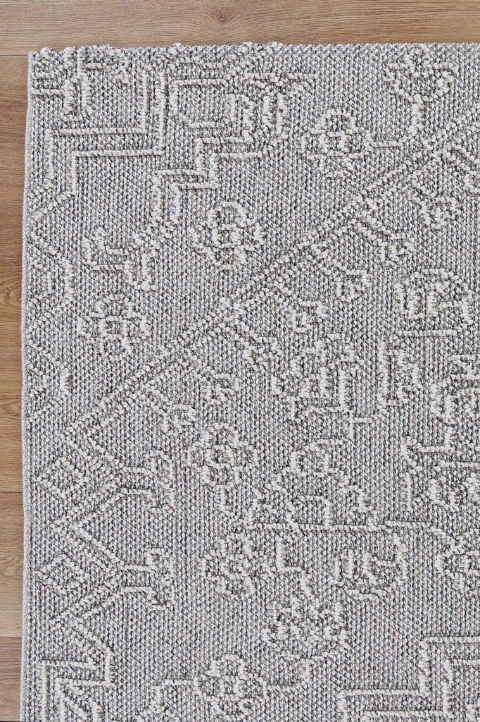 Vinaka Nori Grey Tribal Flatweave Rug Indoor OutdoorVANU12011Rugtastic