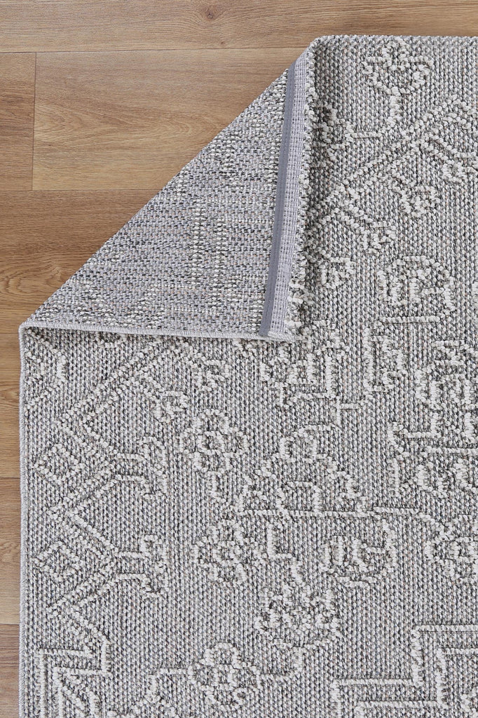 Vinaka Nori Grey Tribal Flatweave Rug Indoor OutdoorVANU12011Rugtastic