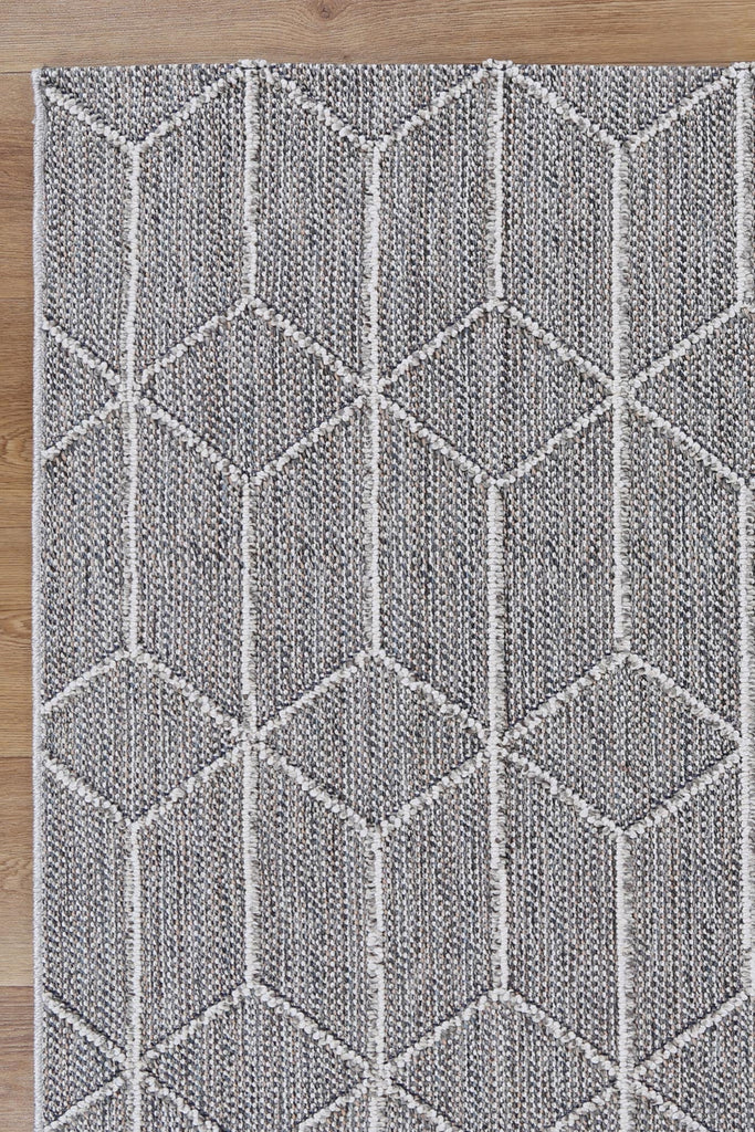 Vinaka Sikua Grey Geometric Flatweave Rug Indoor OutdoorVANU12002Rugtastic