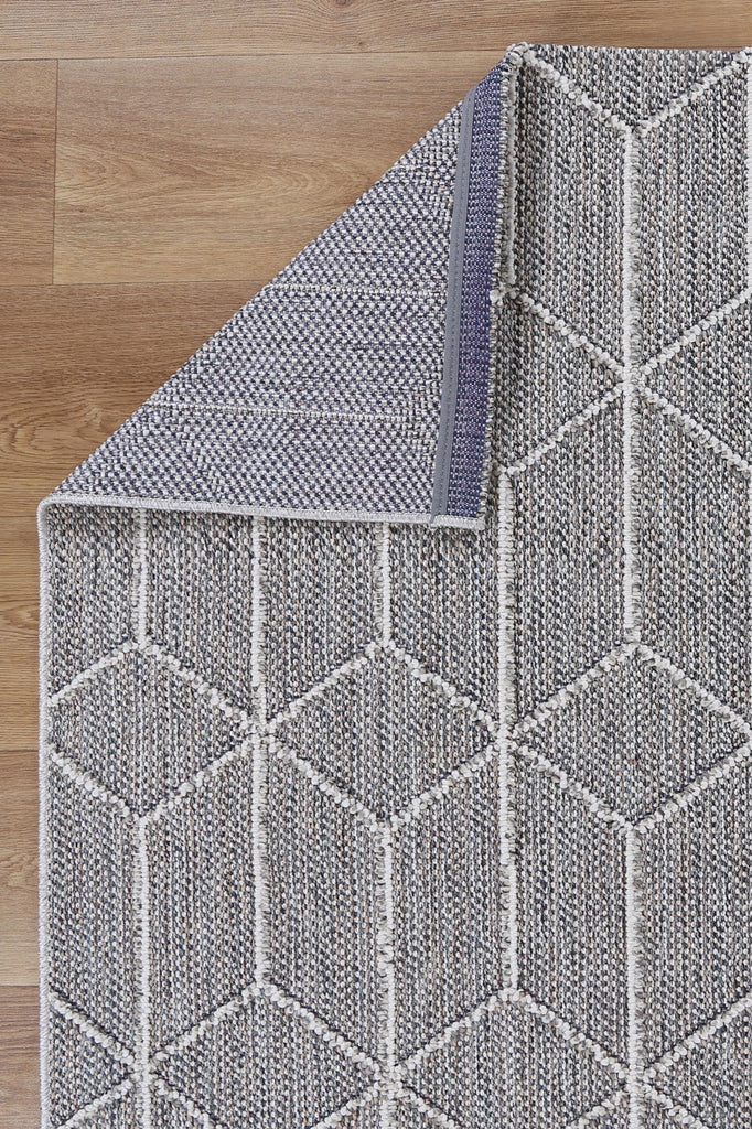 Vinaka Sikua Grey Geometric Flatweave Rug Indoor OutdoorVANU12002Rugtastic