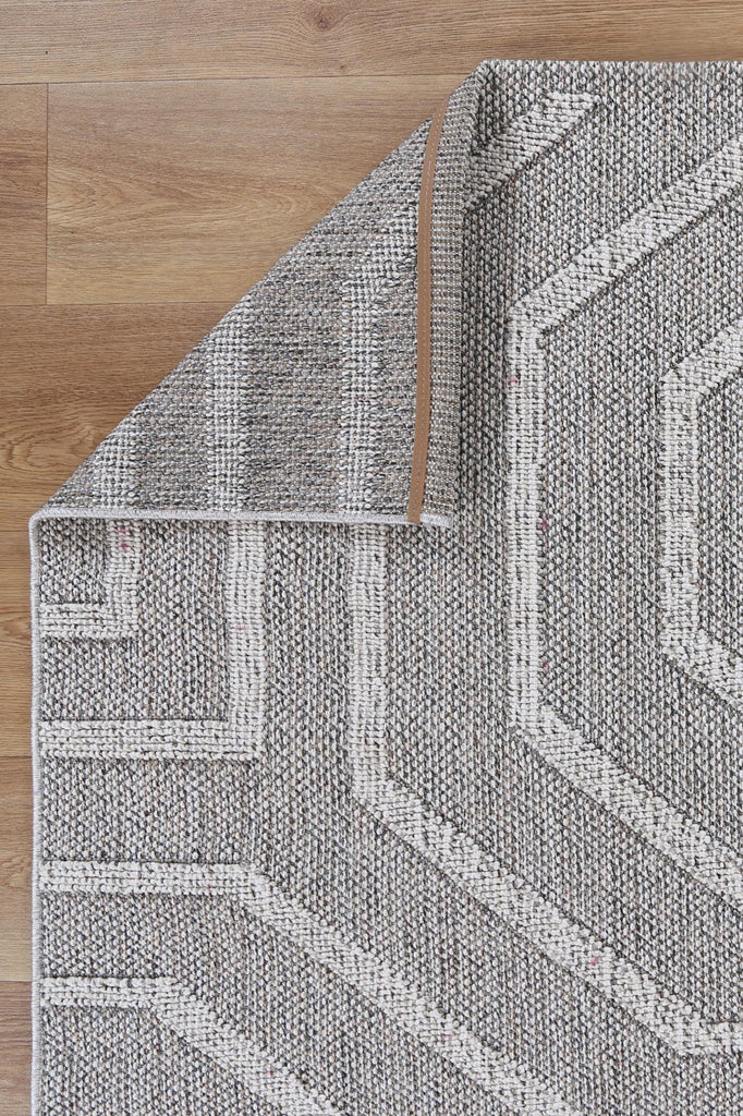 Vinaka Suri Ash Geometric Flatweave Rug Indoor OutdoorVANU12016Rugtastic