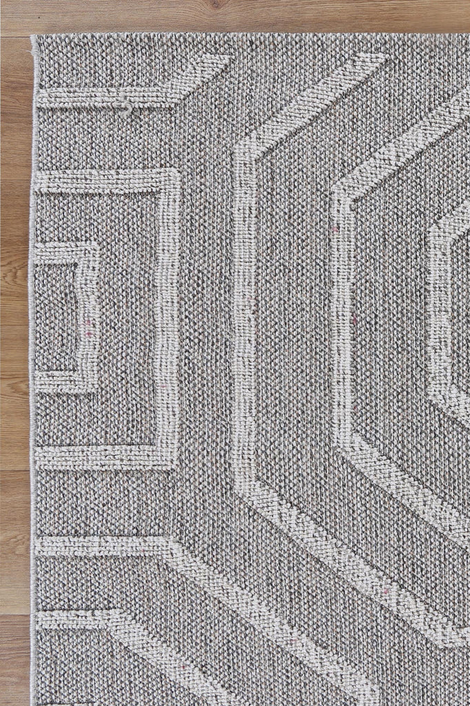 Vinaka Suri Ash Geometric Flatweave Rug Indoor OutdoorVANU12016Rugtastic