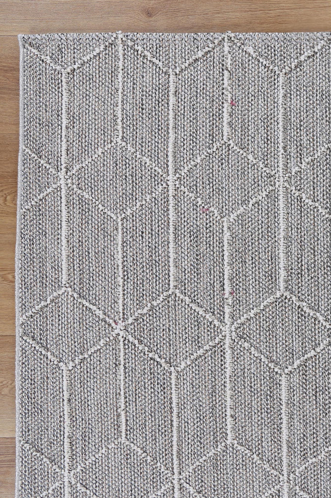 Vinaka Totori Ash Geometric Flatweave Rug Indoor OutdoorVANU12001Rugtastic