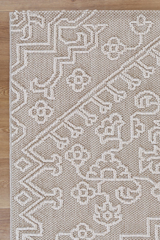 Vinaka Waita Beige Tribal Flatweave Rug Indoor OutdoorVANU12013Rugtastic