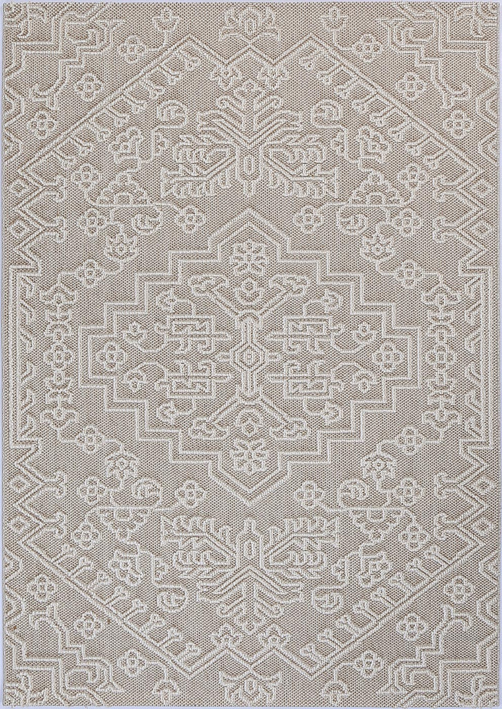 Vinaka Waita Beige Tribal Flatweave Rug Indoor OutdoorVANU12013Rugtastic