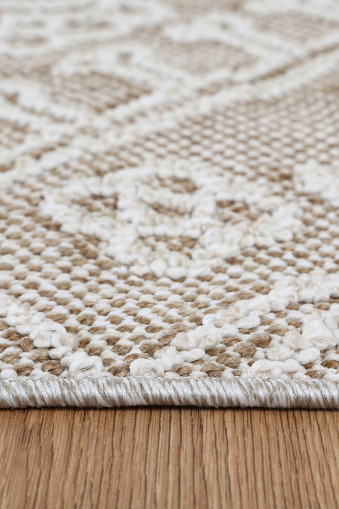 Vinaka Waita Beige Tribal Flatweave Rug Indoor OutdoorVANU12013Rugtastic