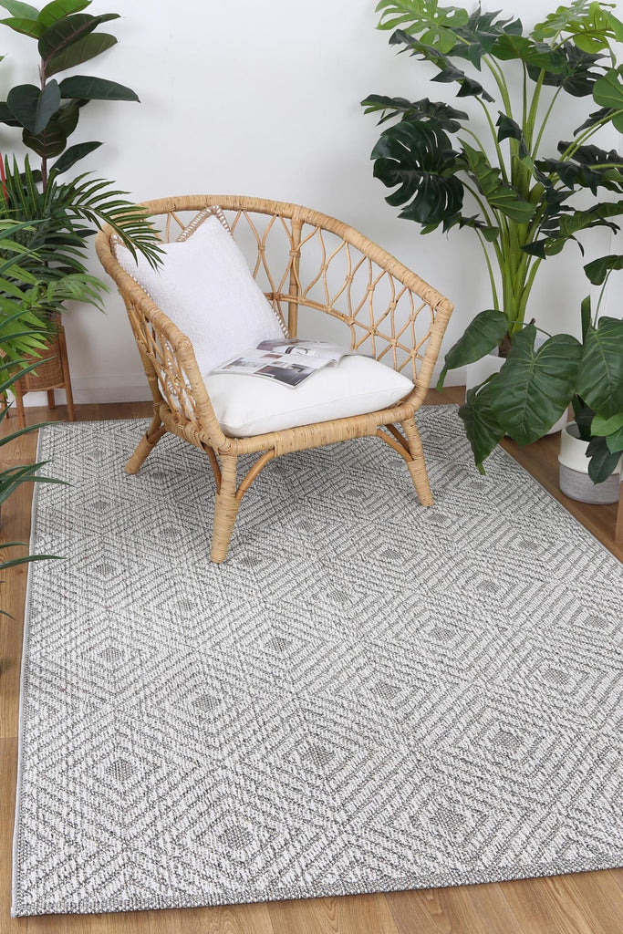 Vinaka Walasi Ash Geometric Flatweave Rug Indoor OutdoorVANU12020Rugtastic