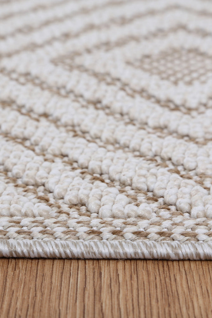 Vinaka Wickham Beige Geometric Flatweave Rug Indoor OutdoorVANU12022Rugtastic