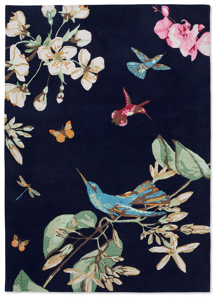 Wedgwood Hummingbird Navy 378180BC - WED - 037818 - 180X120Rugtastic