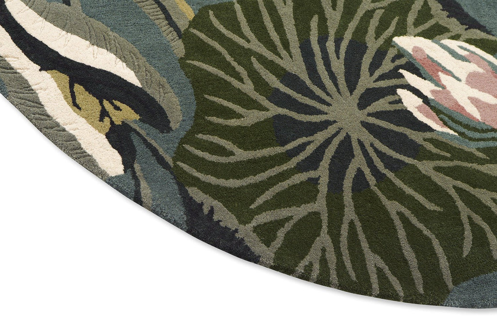 Wedgwood Waterlily Midnight Pond 038608 RoundBC - WED - 038608 - 150X150Rugtastic