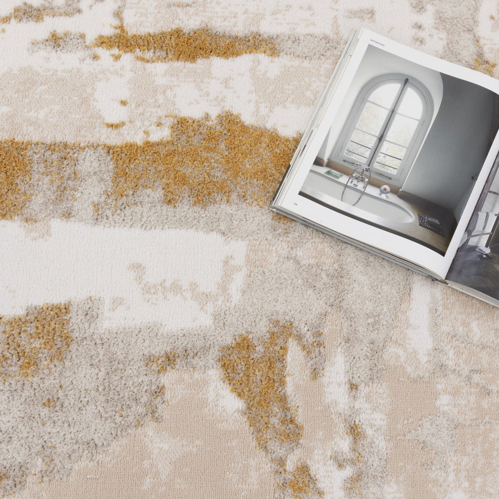 Wendall Abstract Wash Gold Rug - W009WELL160W009Rugtastic
