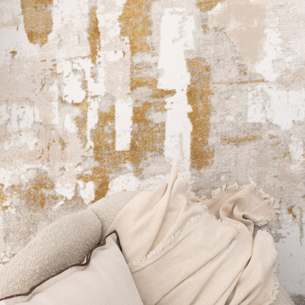 Wendall Abstract Wash Gold Rug - W009WELL160W009Rugtastic