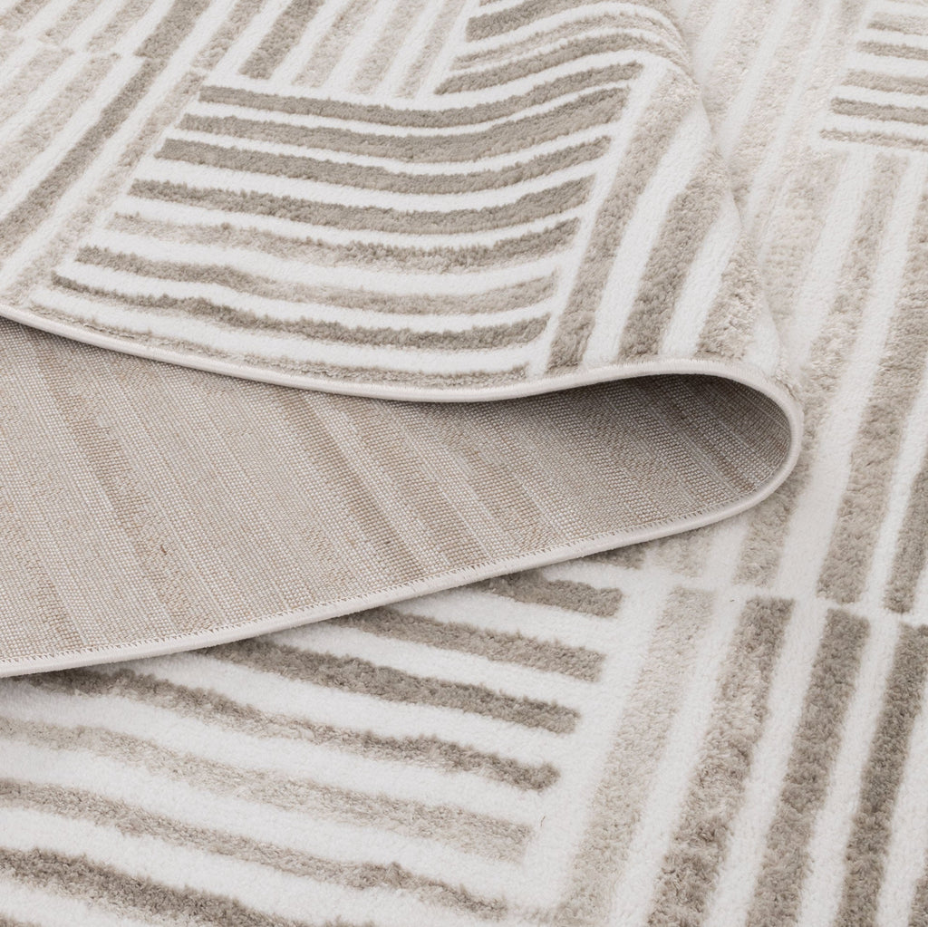 Wendall Geometric Lines Beige Rug - W003WELL160W003Rugtastic