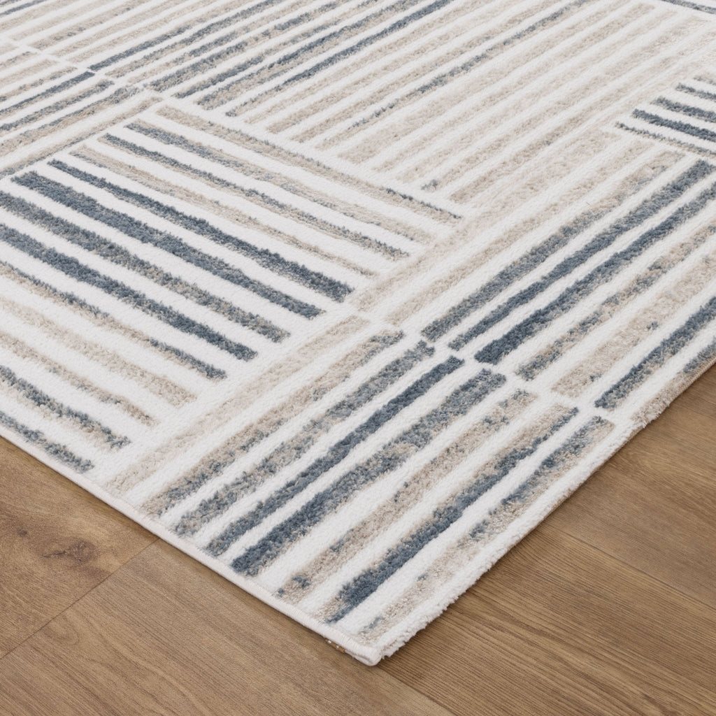 Wendall Geometric Lines Blue Rug - W002WELL160W002Rugtastic