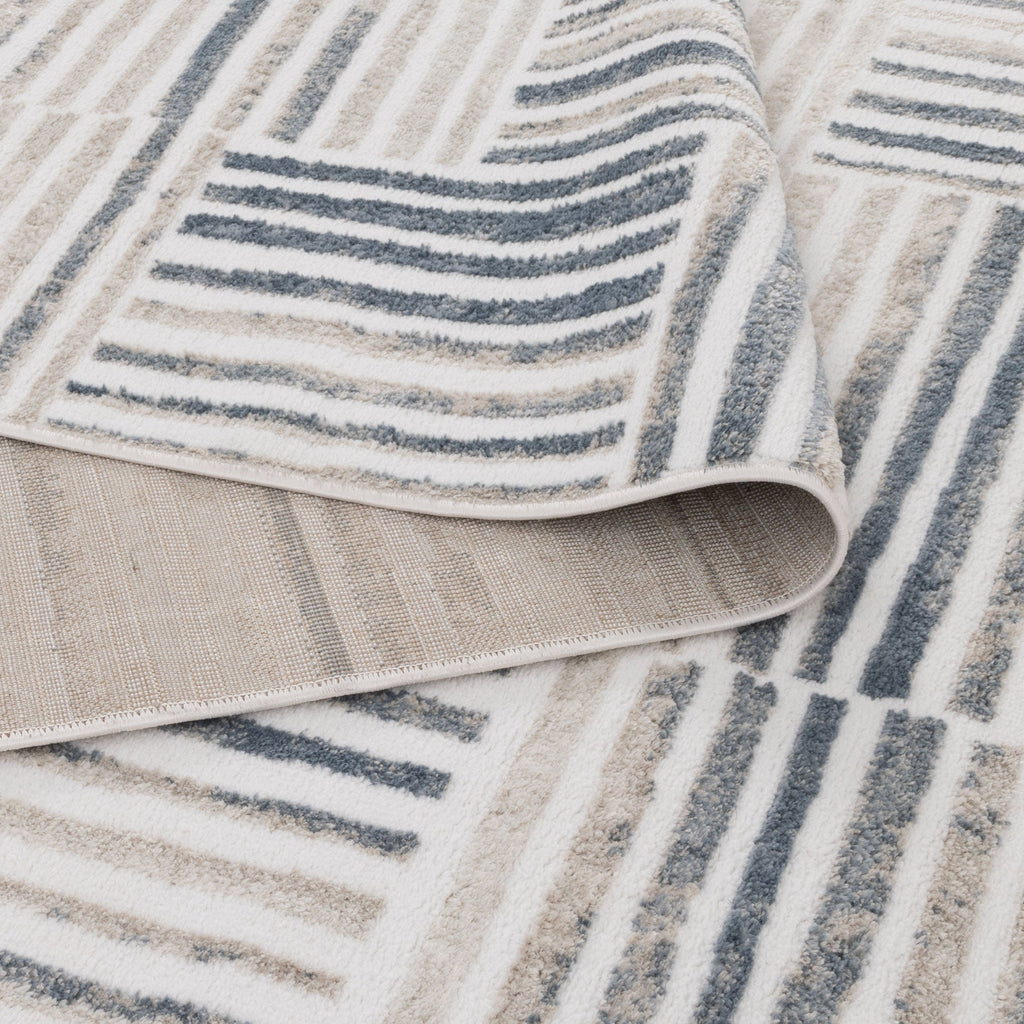 Wendall Geometric Lines Blue Rug - W002WELL160W002Rugtastic