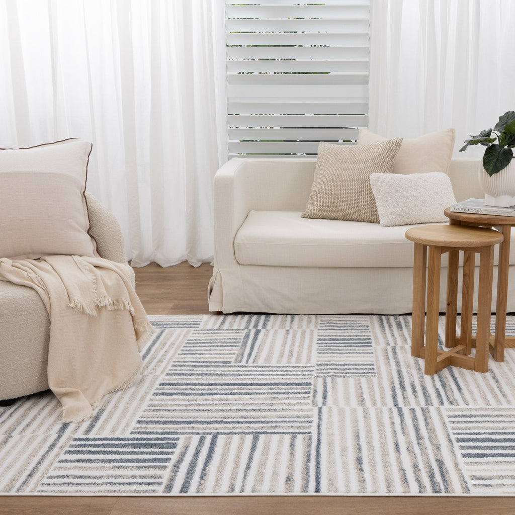 Wendall Geometric Lines Blue Rug - W002WELL160W002Rugtastic