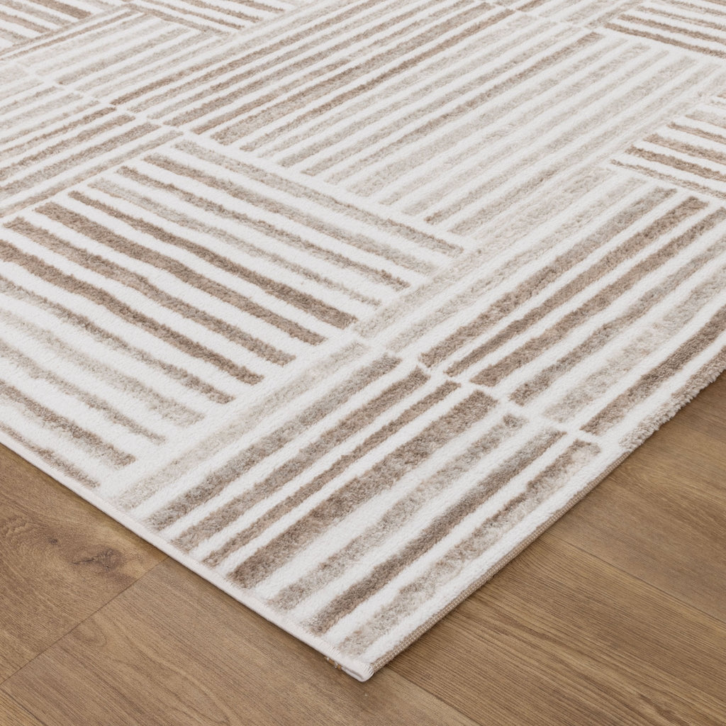 Wendall Geometric Lines Brown Rug - W001WELL160W001Rugtastic