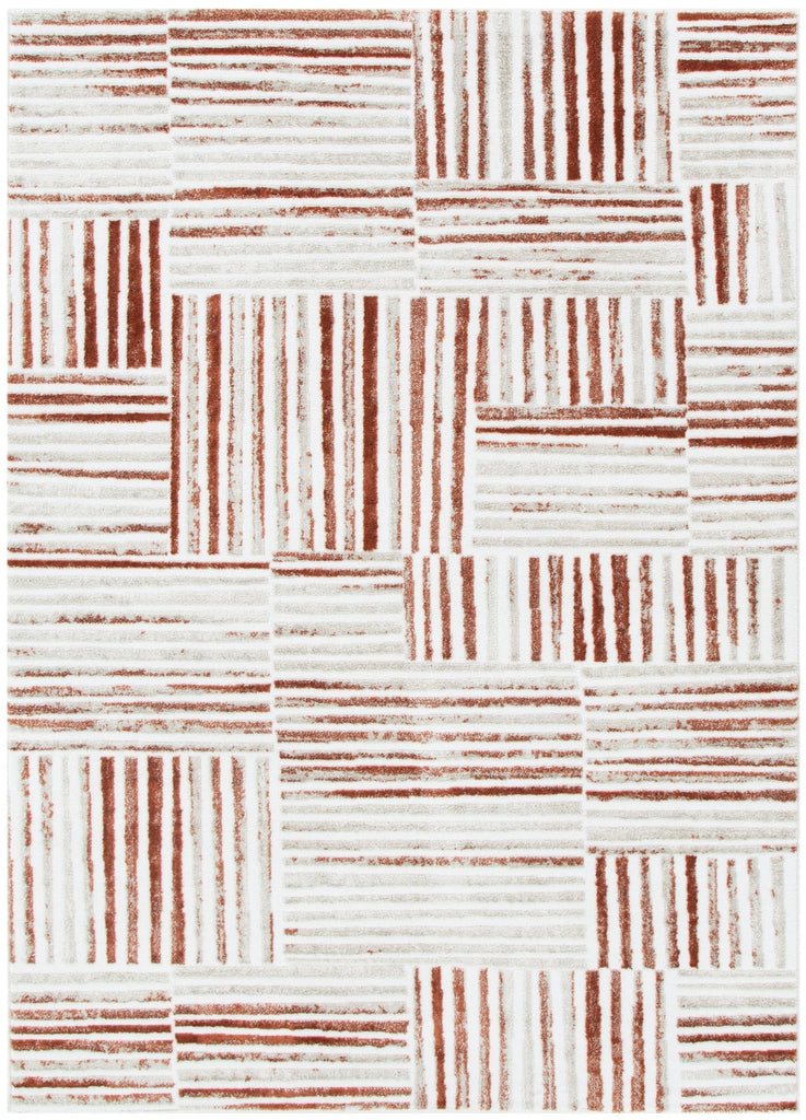 Wendall Geometric Lines Rust Rug - W004WELL160W004Rugtastic