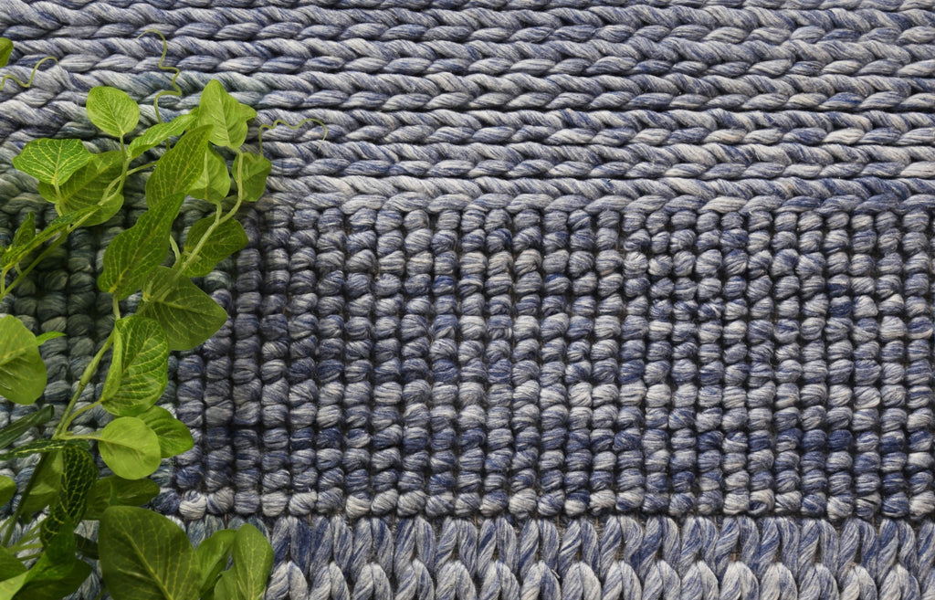 Zion Grace Blue Wool Blend RugHARL160GRACBLUERugtastic