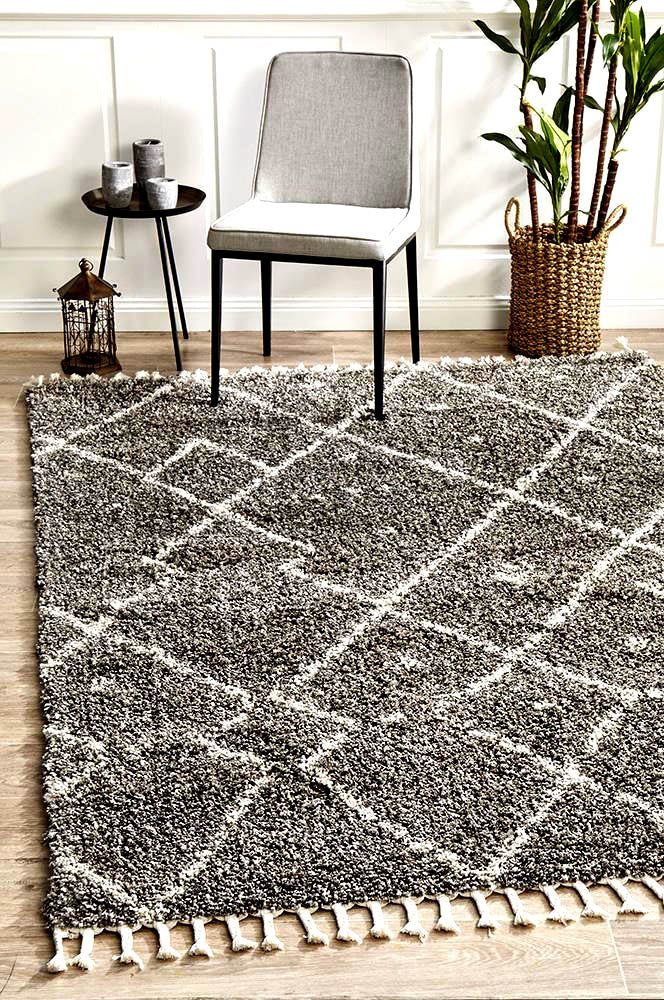 Saffron 44 Dark Grey RugSAF-44-GRY-170X120Rugtastic