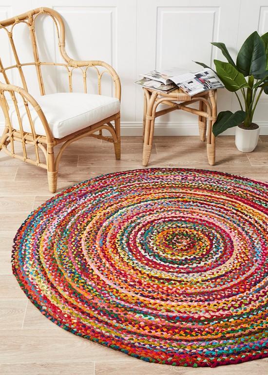 Atrium Round Chindi Natural Cotton RugATR-CHI-MULT-120x120Rugtastic