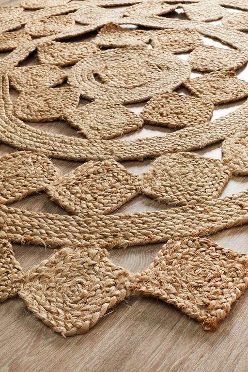 Atrium Round Natural Tessellate Jute RugATR-TES-NAT-120X120Rugtastic