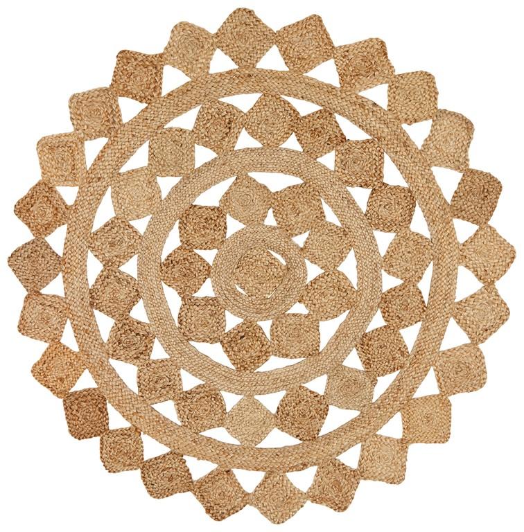 Atrium Round Natural Tessellate Jute RugATR-TES-NAT-120X120Rugtastic