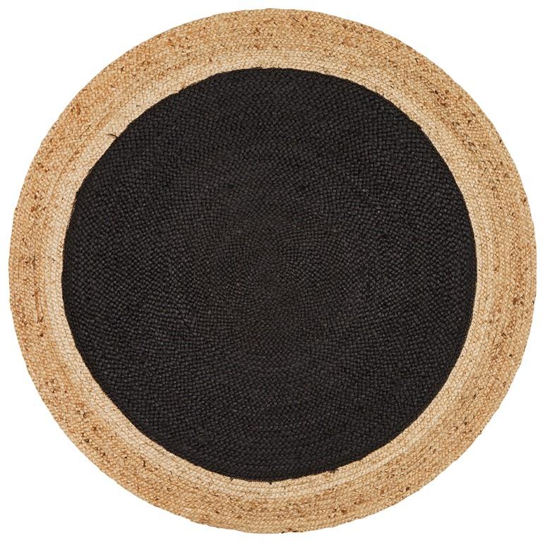 Atrium Round Polo Black Jute RugATR-POLO-BLA-120X120Rugtastic