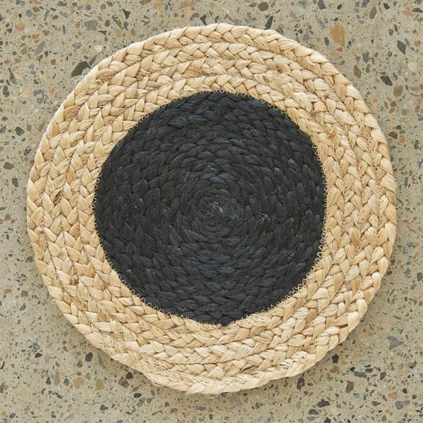 Atrium Round Polo Black Jute RugATR-POLO-BLA-120X120Rugtastic