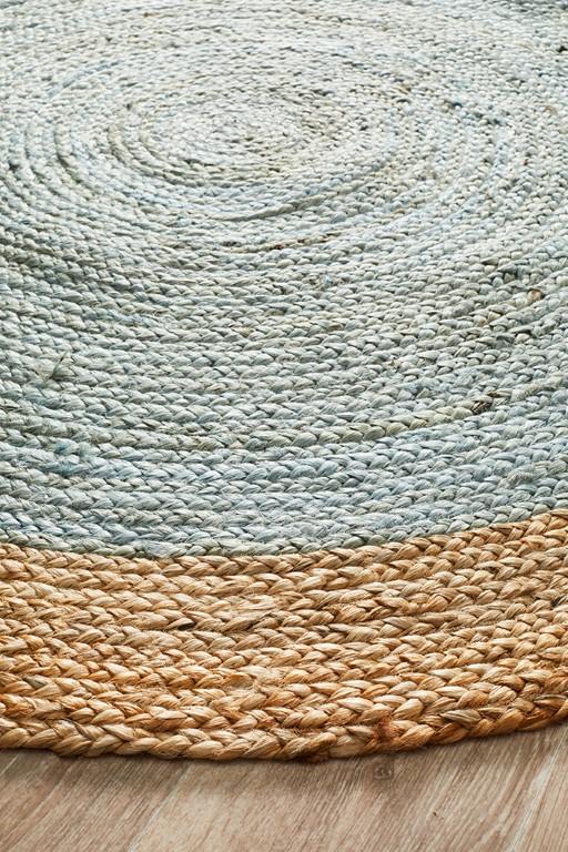 Atrium Round Polo Blue Jute RugATR-POLO-BLU-120X120Rugtastic