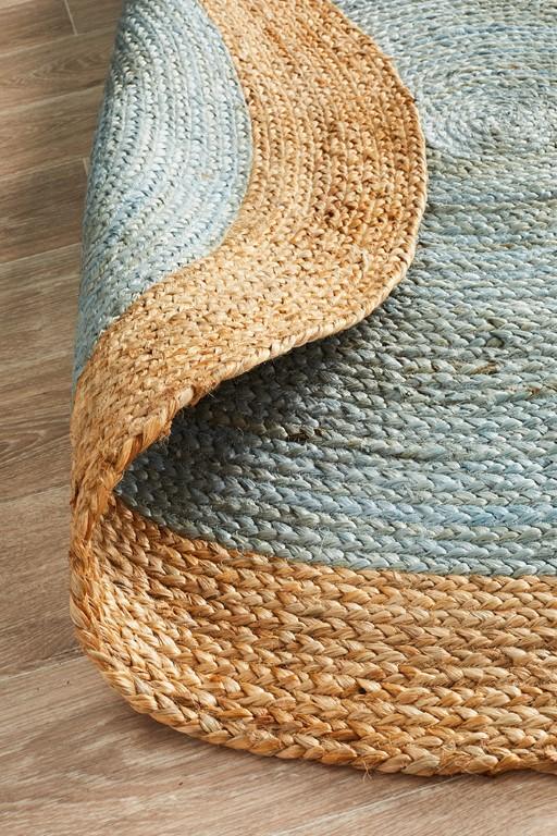 Atrium Round Polo Blue Jute RugATR-POLO-BLU-120X120Rugtastic
