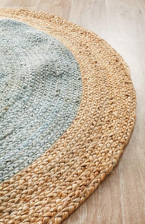Atrium Round Polo Blue Jute RugATR-POLO-BLU-120X120Rugtastic
