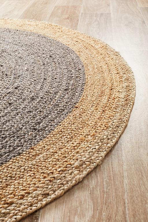 Atrium Round Polo Charcoal Jute RugATR-POLO-CHAR-120X120Rugtastic