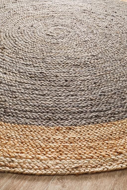 Atrium Round Polo Charcoal Jute RugATR-POLO-CHAR-120X120Rugtastic