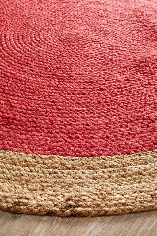 Atrium Round Polo Cherry Red Jute RugATR-POLO-CHE-200X200Rugtastic
