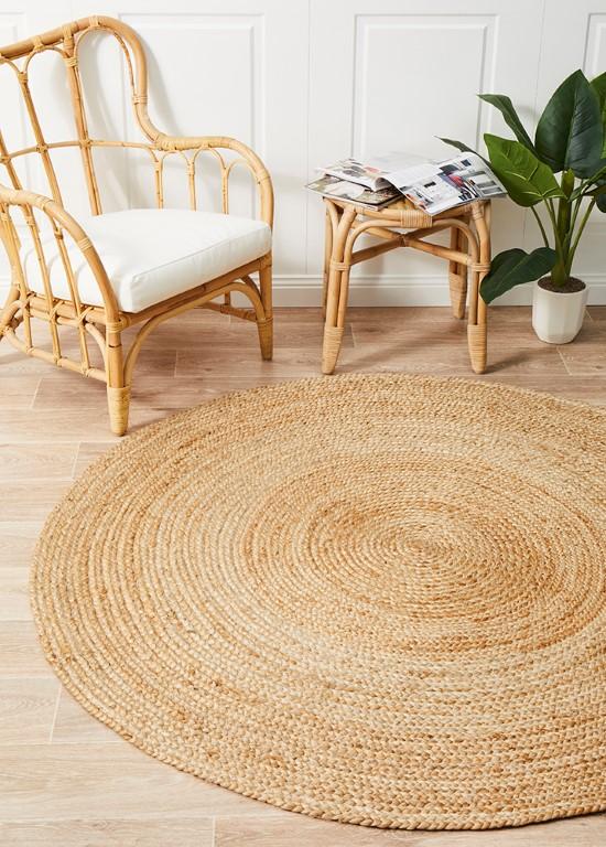 Atrium Round Polo Natural Jute RugATR-POLO-NAT-120X120Rugtastic
